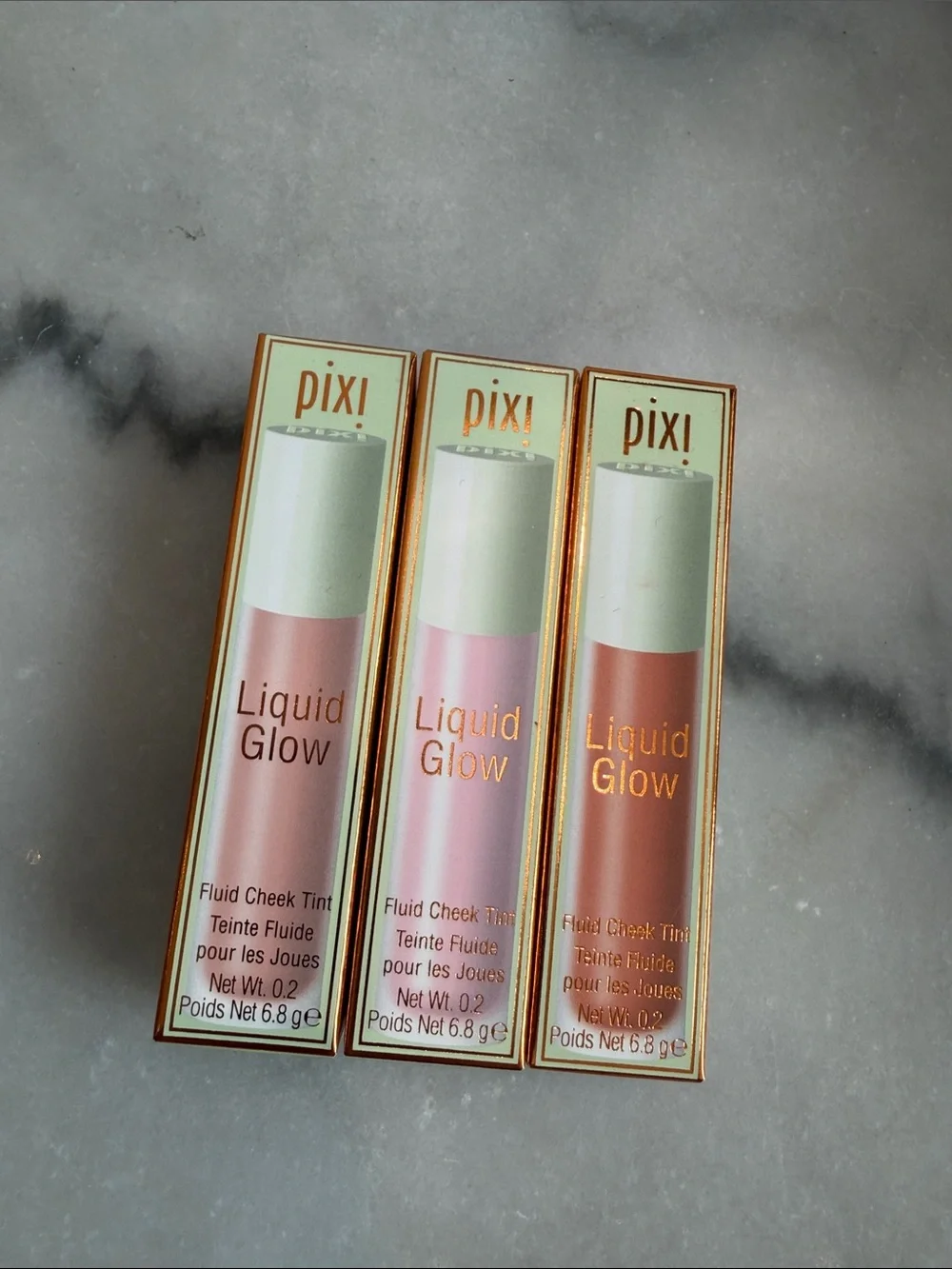 Pixi beauty liquid glow fluid cheek tint set of 3 subtly summer pretty *